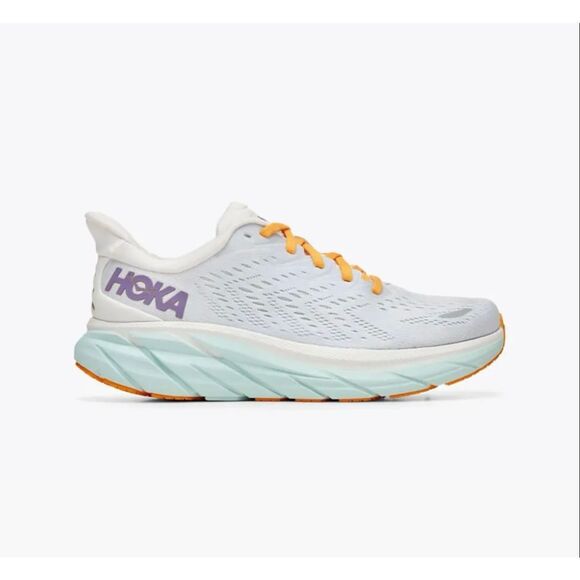Hoka One One Clifton 8 Women’s 7B Cushion walking Running Shoes Blanc de Blanc - Picture 1 of 11